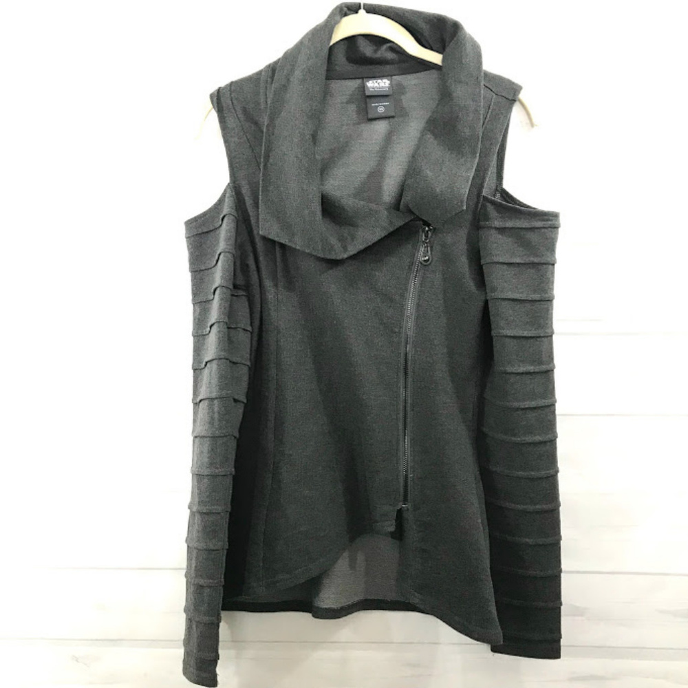 XS Star Wars Open Shoulder Asymmetrical Zip Shirt